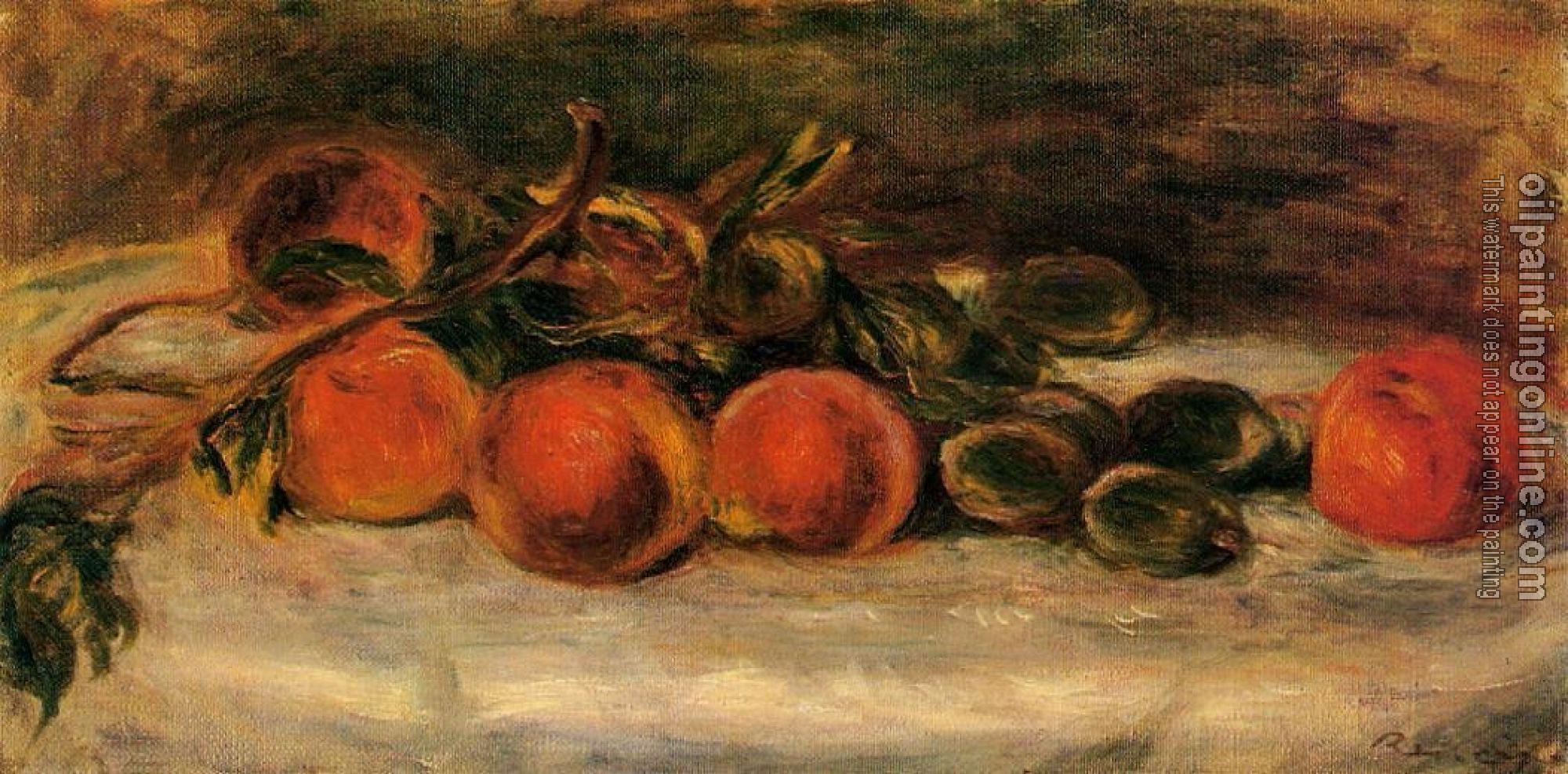 Renoir, Pierre Auguste - Still Life with Peaches and Chestnuts